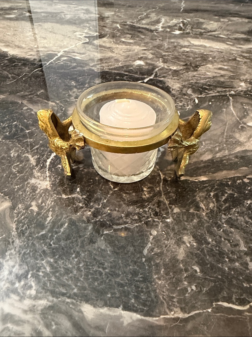 Gold Glass Pyramid Terrarium with Gold Home Accentsl - Picture 6 of 16
